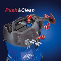 Push & Clean "internal" Reverse-Air Filter Cleaning.
